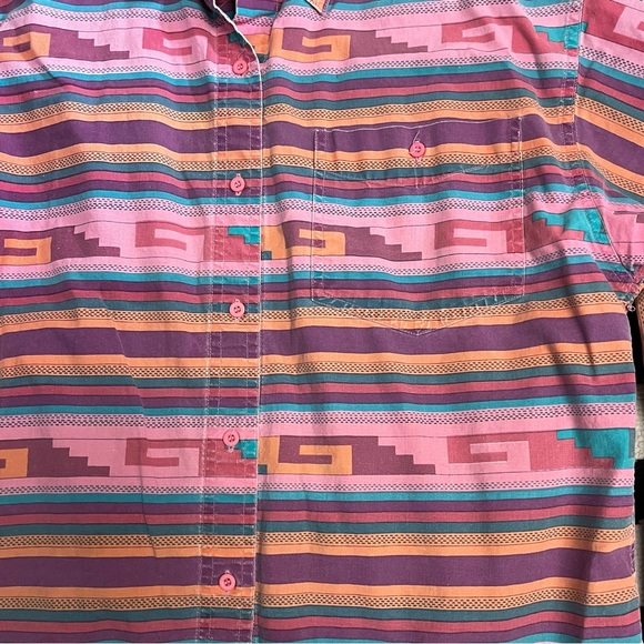 Vintage Wrangler Rancher Aztec Western Shirt Size Medium - Picture 3 of 8